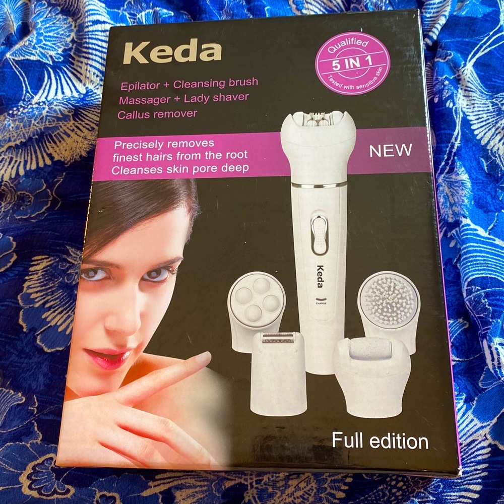New Keda Epilator+cleaning brush+massager+Lady shaver + Callus remover